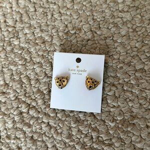 Kate Spade Cheetah stud earrings (gold and black) NWT